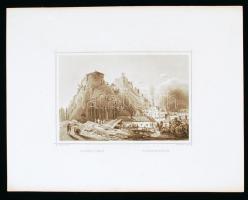 cca 1850 Ludwig Rohbock (1820-1883) - J. Richter: Trencsény Trentschin. Acélmetszet, jelzett a metszeten / Steel engraving , 21,5x16cm