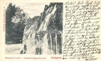 Budapest XIII. Margitszigeti vízesés, kiadja Divald Károly (EB)