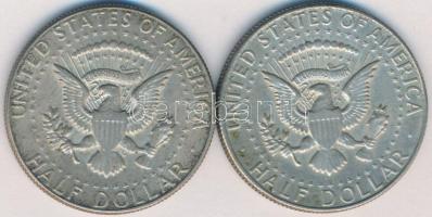 Amerikai Egyesült Államok 1968D-1969D 1/2$ Ag "Kennedy" (2x) T:2,2- USA 1968D-1969D 1/2 Dollar Ag "Kennedy" (2x) C:XF,VF