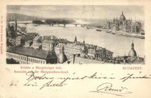 1899 Budapest, kilátás a Margitsziget felé, kiadja Divald Károly (EK)