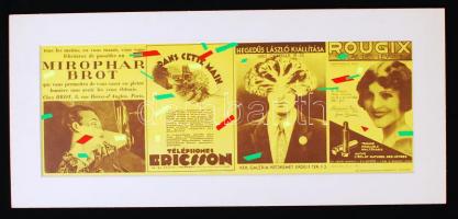 Hegedüs 2 László (1950-): Plakátok. Ofszet, kollázs, papír, paszpartuban, 17×47 cm