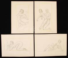 Ejk jelzéssel: Pornográf rajzok (8 db). Ceruza, papír, 13×9 cm