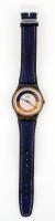 1993 Swatch vízálló karóra, kicsit repedt bőrszíjjal, működik, jó állapotban.