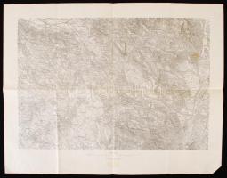 cca 1910 Budapest északi része és környéke katonai térkép a vasútvonalakkal 60x60 cm