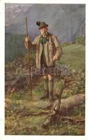 Franz Joseph in hunting outfit 1910 Internationale Jagdausstellung Wien Offizielle Postkarte 5 Heller Ga.