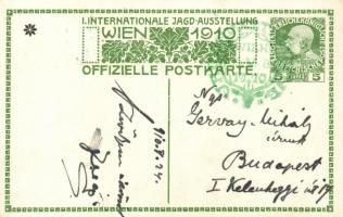 Franz Joseph in hunting outfit '1910 Internationale Jagdausstellung Wien Offizielle Postkarte&#...