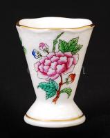 Herendi virágmintás fogpiszkálótartó, kézzel festett, hibátlan, jelzett, m:4,5 cm