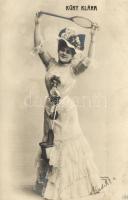 Küry Klára teniszhez öltözve; photo Uher Ödön, Budapest