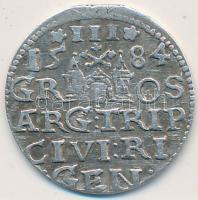 Lengyel Királyság / Riga 1584. 3Gr Ag "Báthory István" (2,29g) T:2 Poland / Riga 1584. 3 Grossi Ag "Stephen Bathory" (2,29g) C:XF Kopicki 8093.,Klimek 367.c