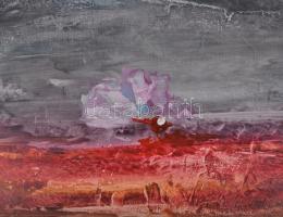 Ruttka Ferenc (1926): Rejtett gyémánt. Tempera, fa. Jelzett. 25x35 cm