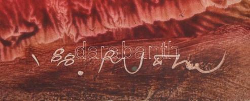 Ruttka Ferenc (1926): Rejtett gyémánt. Tempera, fa. Jelzett. 25x35 cm