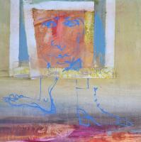 Ruttka Ferenc (1926): Szoba, kilátással. Tempera, fa. Jelzett 25x35 cm