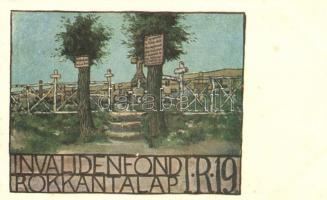 Az ezred temetője a harctéren / Regimentsfriedhof im Felde. Inf. Reg. 19. Invalidenfond / Rokkantalap s: Biczó
