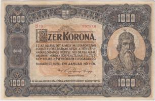 1920. 1000K "Orell Füssli Zürich" T:III Adamo K43