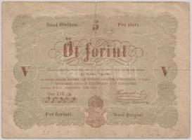 1848. 5Ft "Kossuth bankó" barna T:III-