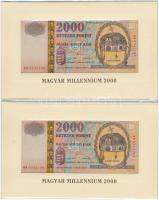 2000. 2000Ft "Millennium" (2x) egymás utáni sorszámmal, eredeti díszcsomagolásban, tájékoztatóval T:I Adamo F56A
