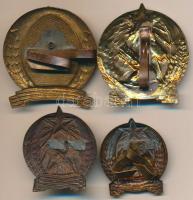 1949-1956. 3db Rákosi címeres, fém tiszti sapkajelvény, kettő festett a kivitel, a harmadik zománcoz...