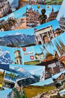 34 db MODERN brit, belga, osztrák, svájci és olasz városképes lap / 34 modern British, Belgian, Austrian, Swiss and Italian postcards