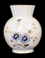 Kézzel festett búzavirág mintás Zsolnay porcelán váza, jelzett, hibátlan, m: 12 cm /
Handpainted Zso...