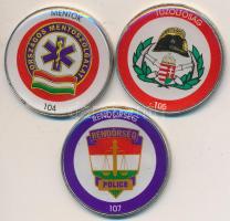 DN "50Ft / Mentők, Tűzoltóság, Rendőrség" multicolor emlékérme sorozat dísztokban T:2,2-