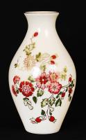 Zsolnay virágmintás kis váza, kézzel festett, hibátlan, jelzett, m:13 cm