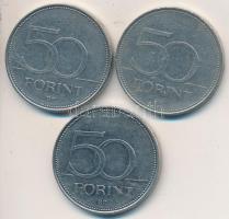 DN "50Ft / Szent-Györgyi Albert, Semmelweis Ignác, Richter Gedeon" multicolor emlékérme sorozat dísztokban T:2,2-