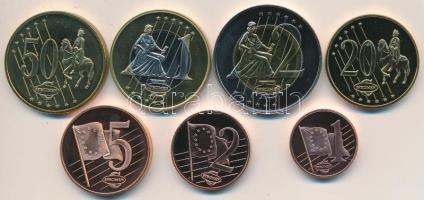 Vatikán 2007. 1c-2€ "XVI. Benedek pápa" (8xklf) "SPECIMEN" próbaveretek dísztokban T:BU Vatican 2007. 1 Cent - 2 Euro "Pope Benedict XVI" (8xdiff) "SPECIMEN" trial strikes in case C:BU