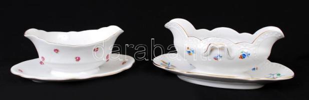 Zsolnay szószos tálak (2db), matricás, jelzett, hibátlan