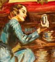 Márk Lajos (1867-1940): Az örökség. Olaj, vászon, jelzett, antik keretben, 80×60 cm