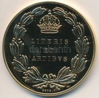 DN &quot;Literis et artibus - Művészetekért&quot; díjérem modern aranyozott fém másolata (46mm) T:PP DN &quot;For the arts&quot; medal modern copy (46mm) T:PP