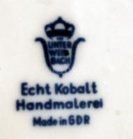 Unterweissbach Echt Kobalt váza, jelzett, hibátlan, m:8,5 cm, d:9,5 cm