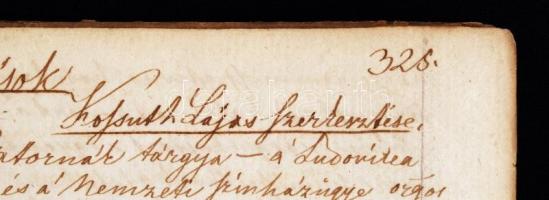 1836 Kéziratos Országgyűlési Tudósítások - Szerkeszti Kossuth Lajos.
1836. évi 312-343. szám, január...