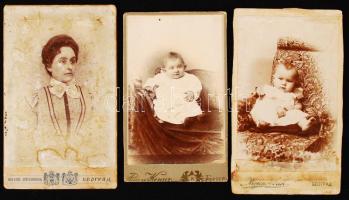 cca 1880 3 fotó szerbiai műteremből, egyik címeres verzóval / 3 photos from Serbian studia with coat of arms 9x11 cm