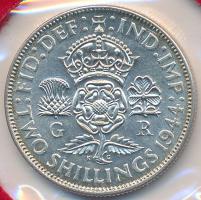 Nagy-Britannia 1944. 1Fl (2Sh) Ag "VI. György" T:2 Great Britain 1944. 1 Florin (2 Shillings) Ag "George VI" C:XF