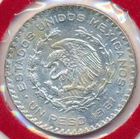Mexikó 1961. 1P Ag "Függetlenség" T:2 Mexico 1961. 1 Peso Ag "Independence" C:XF