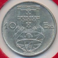 Portugália 1955. 10Esc Ag T:2 Portugal 1955. 10 Ecudos Ag C:XF