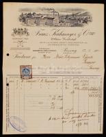 1912 Pozsony Franz Kühmayer egyenruhagyár fejléces számla / Pressburg Invoice