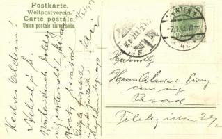 1908 New Year, Mumm Extra Dry; Art Nouveau Emb