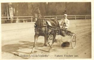 1919 Vienna, Wien; Traber 'Vera Violetta' - Fahrer Fischer jun.; Postkartenverlag Brüder Kohn Wien, Phot. H. Schuhmann / horse race