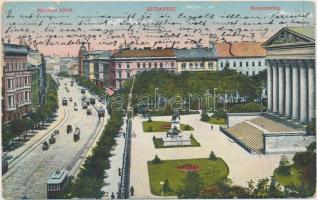 Budapest VIII. Múzeum körút, Nemzeti Múzeum, villamos (fa)