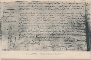 L'Acte de Bapteme de Napoléon Ier / Napoleon's deed of baptism