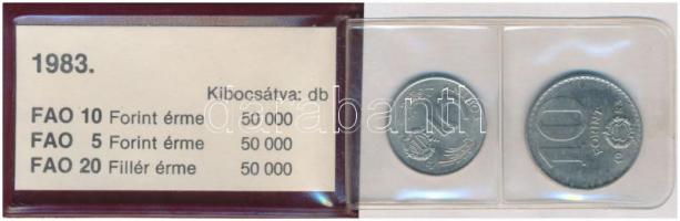 1983. 20f + 5Ft + 10Ft + 100Ft "FAO" eredeti tokokban, tanúsítvánnyal T:BU
