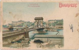Budapest, Lánchíd litho (kis szakadás / small tear)