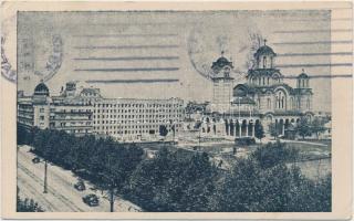 6 db RÉGI külföldi városképes és motívumlap; szerb, művész / 6 old foreign town-view and motive card...