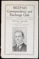 1936 Mizpah Correspondence and Exchange Club negyedévi folyóirat 2. évf. 2. száma (1936 május). A klubot érintő hírekkel, érdekességekkel, változásokkal, mellékelve néhány belépőnyilatkozat.