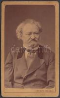 1879 Erkel Ferenc (1810-1893) zeneszerző dedikált fotója, Maleczkyné Ellinger Jozefa, szopránénekesnő, Maleczky Oszkár operaénekes anyjának ajánlva 9x11 cm