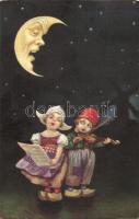 Dutch folklore, Italian art postcard, CMD 1903-1 unsigned Colombo
