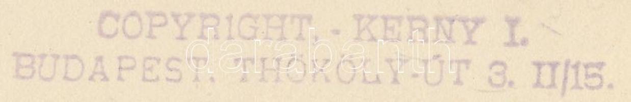 cca 1935 Kerny István (1879-1963): Tatai fazekas felesége írókával díszíti a tálat, pecséttel jelzet...