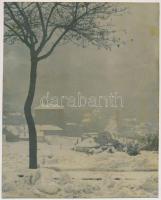 cca 1930 Kerny István (1879-1963): Pasaréti ködös reggel, pecséttel jelzett vintage fotóművészeti alkotás, 22x17cm