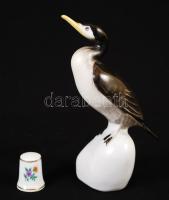 Hollóházi tétel: Camea apró hibával, madár, gyűszű, jelzett, hibátlan (2db)